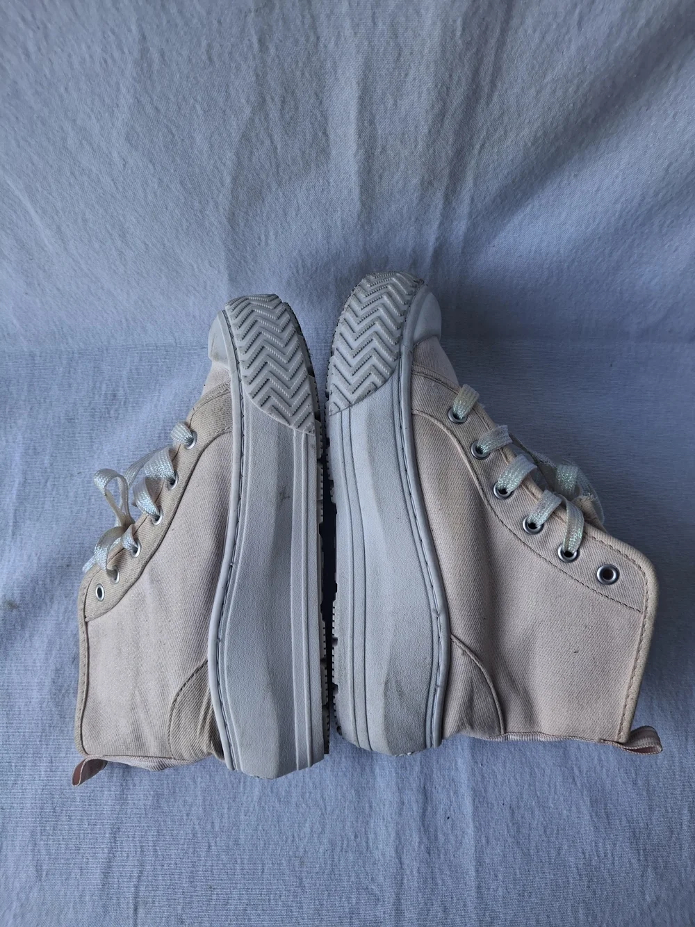 Justice Canvas High-Top Sneakers in Light Pink